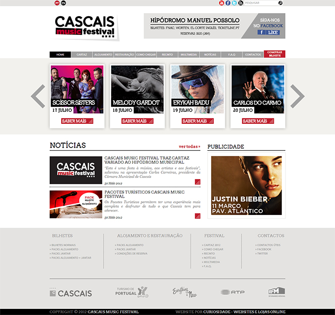 Cascais Music Festival | Site com Loja Online