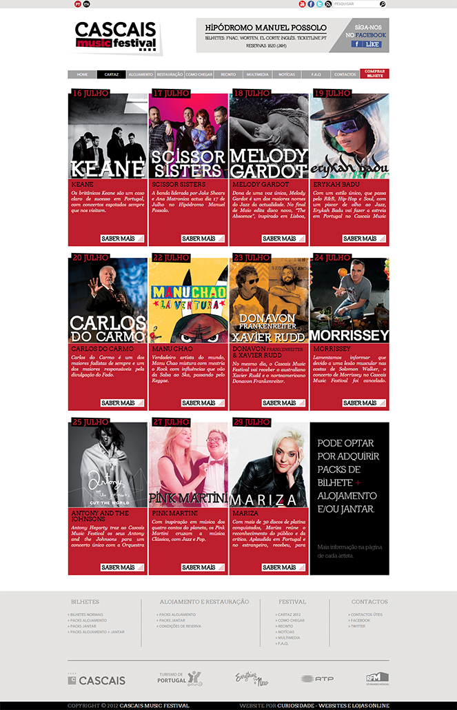 Cascais Music Festival | Site com Loja Online