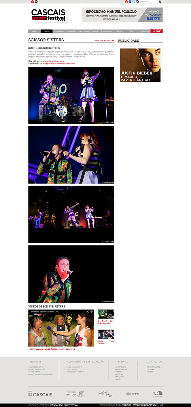 Cascais Music Festival | Site com Loja Online