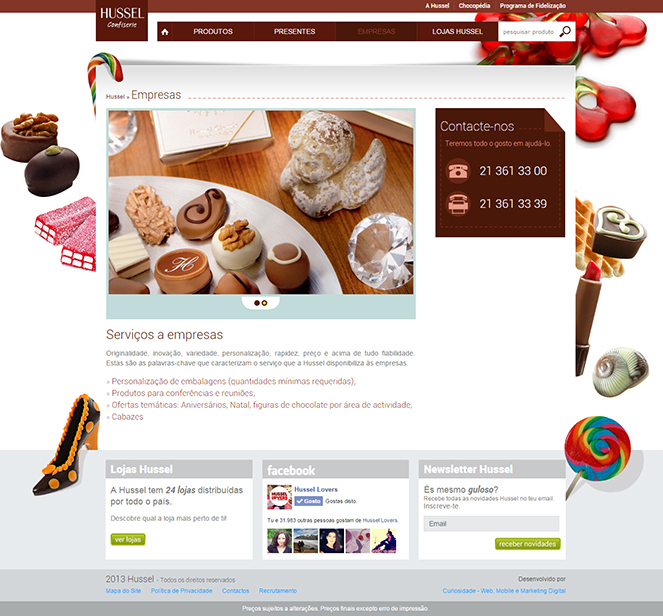 Novo Site HUSSEL - Área 'Empresas' Novo Site HUSSEL - Área 'Empresas'