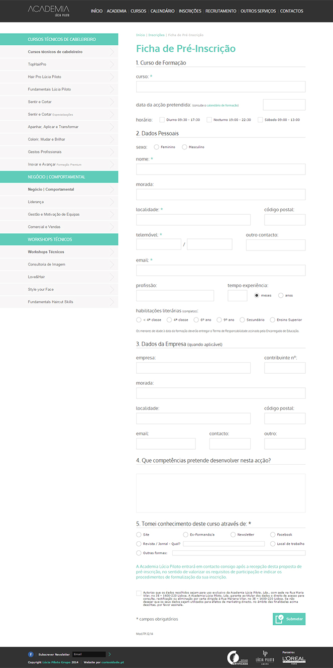Website Lúcia Piloto Academia Website Lúcia Piloto Academia