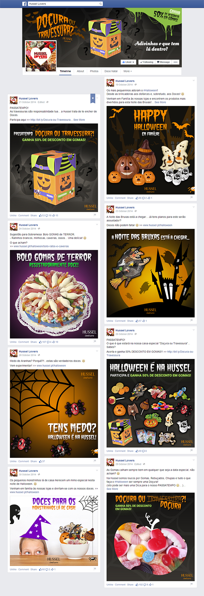 "Doçura ou Travessura" - Posts Facebook