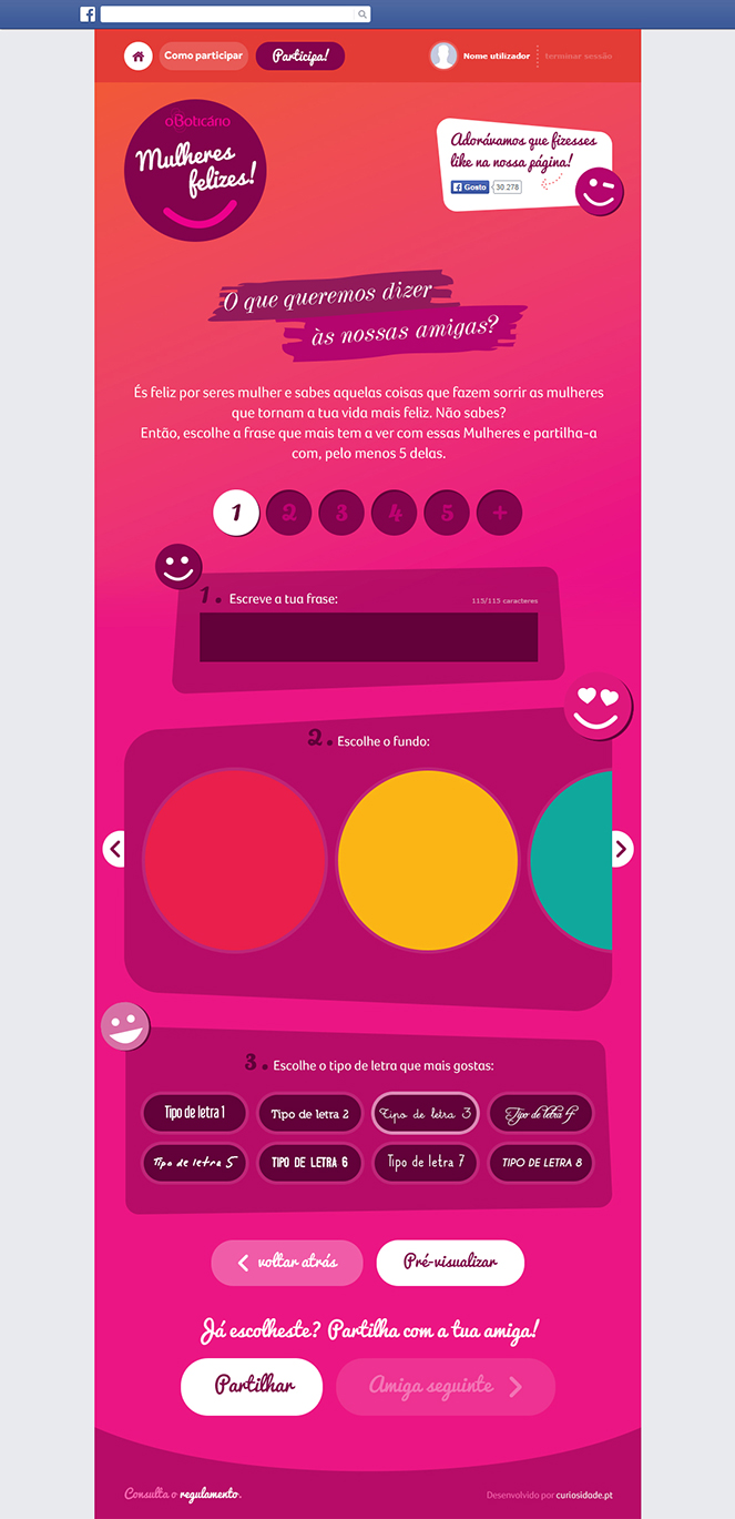 Aplicação de Facebook "Mulheres Felizes"